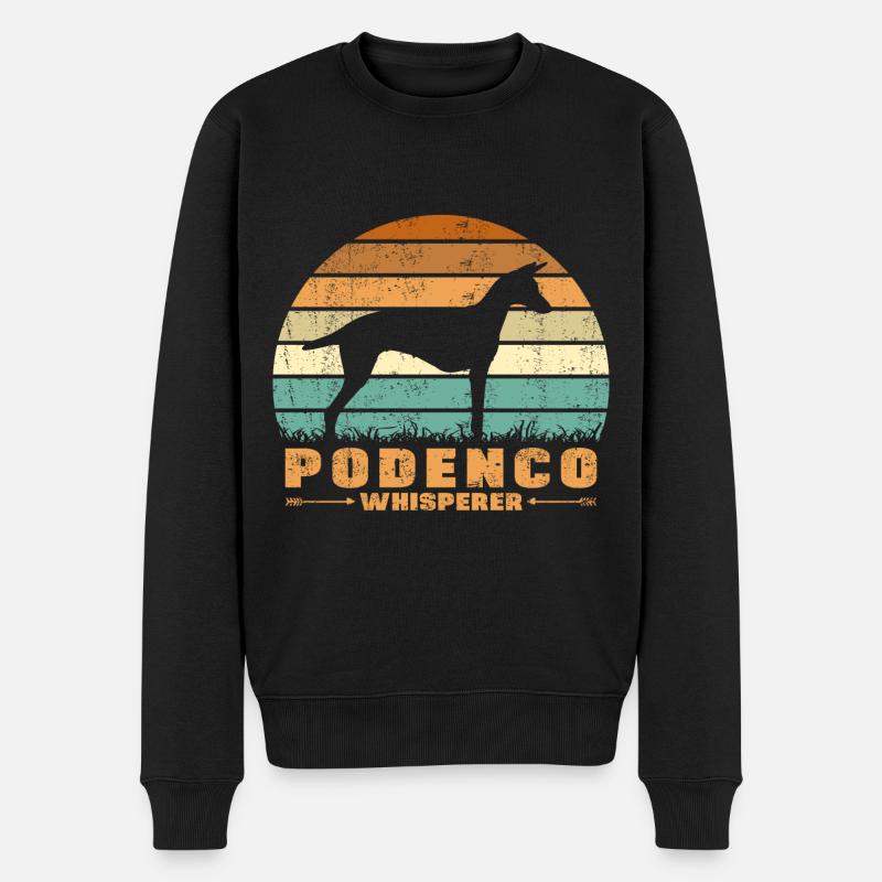 Podenco Canario Flüsterer - Männer Premium Bio Pullover - Schwarz