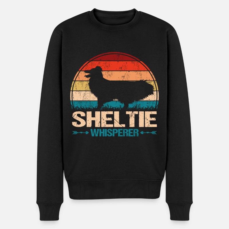 Sheltie Shetland Sheepdog Hund Flüsterer - Männer Premium Bio Pullover - Schwarz