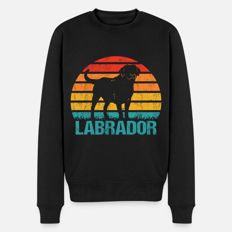 Vintage Labrador Retriever Lab Silhouette Retro - Männer Premium Bio Pullover - Schwarz