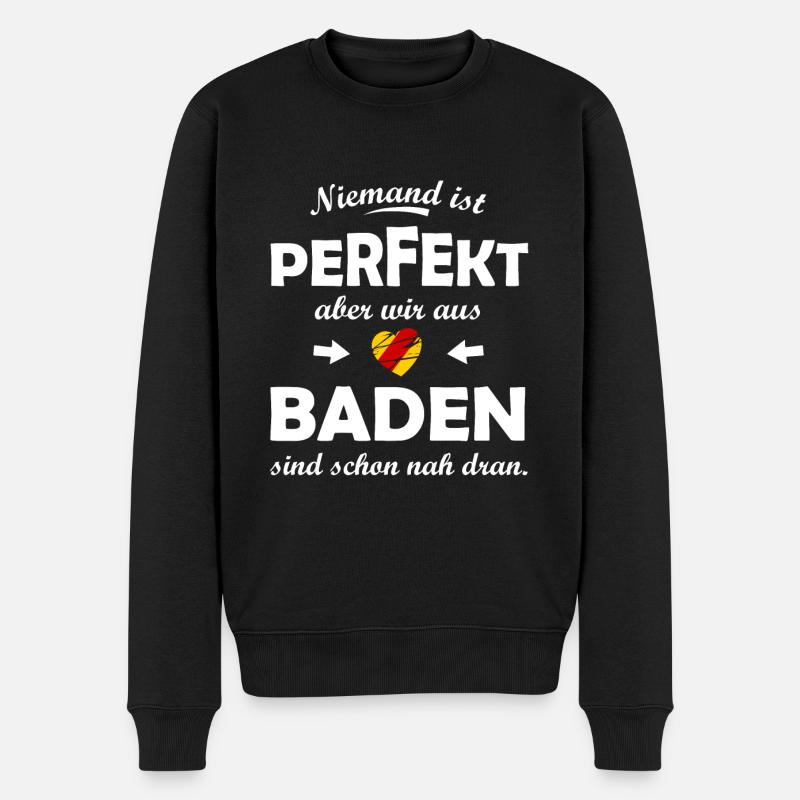 Perfekt aus Baden - Männer Premium Bio Pullover - Schwarz
