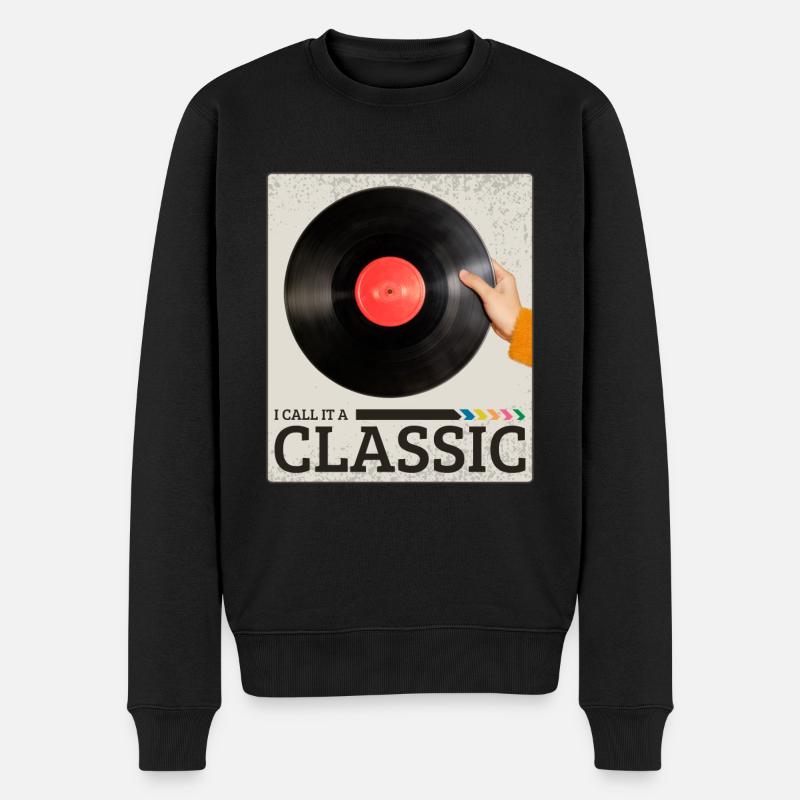I Call It A Classic Vinyl Retro Musik Schallplatte - Männer Premium Bio Pullover - Schwarz