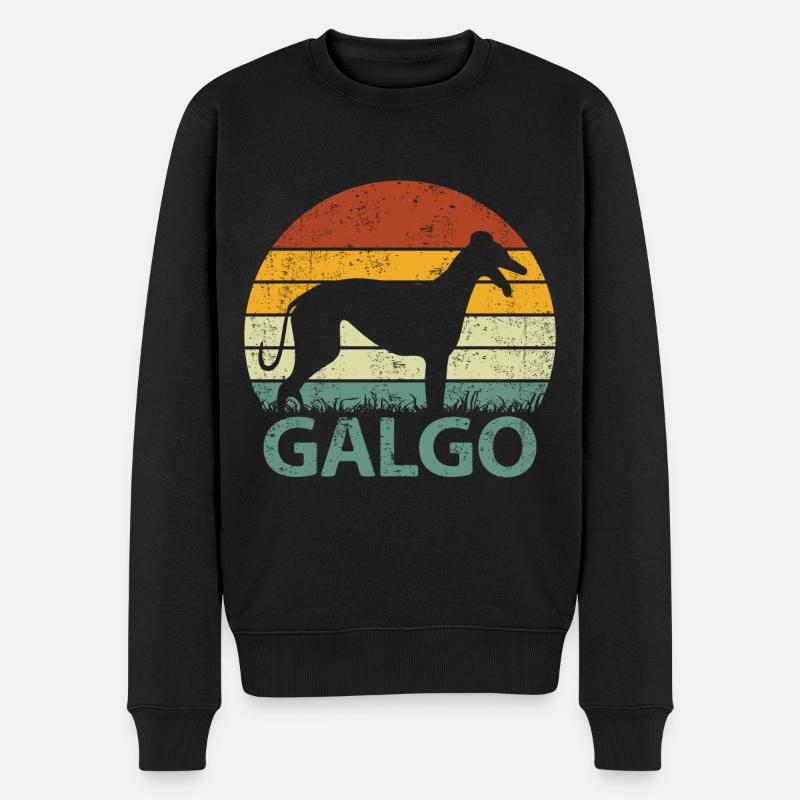 Galgo Espanol Spanien Windhund Hund Vintage - Männer Premium Bio Pullover - Schwarz