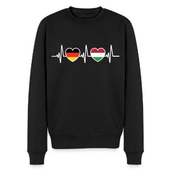 Deutschland Ungarn Deutsche Ungarische Flagge - Männer Premium Bio Pullover - Schwarz - Vorne - Nico (187cm)