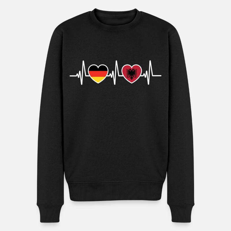 Allemagne Albanie Drapeaux albanais - Pull Premium bio Homme - noir
