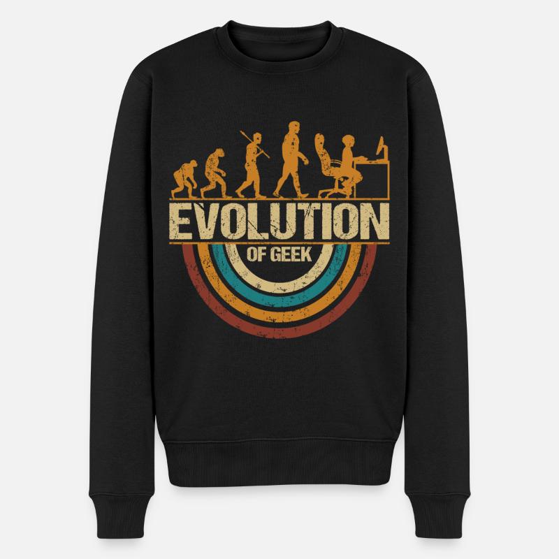 Computer Nerd Programmeur Evolution drôle - Pull Premium bio Homme - noir