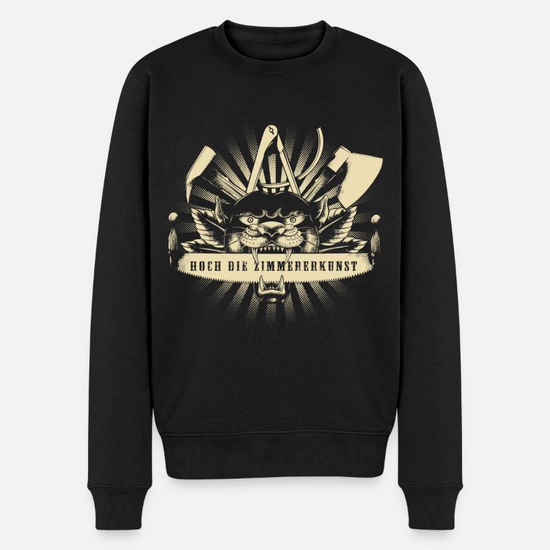 Zimmermann Zunftzeichen - Männer Premium Bio Pullover - Schwarz