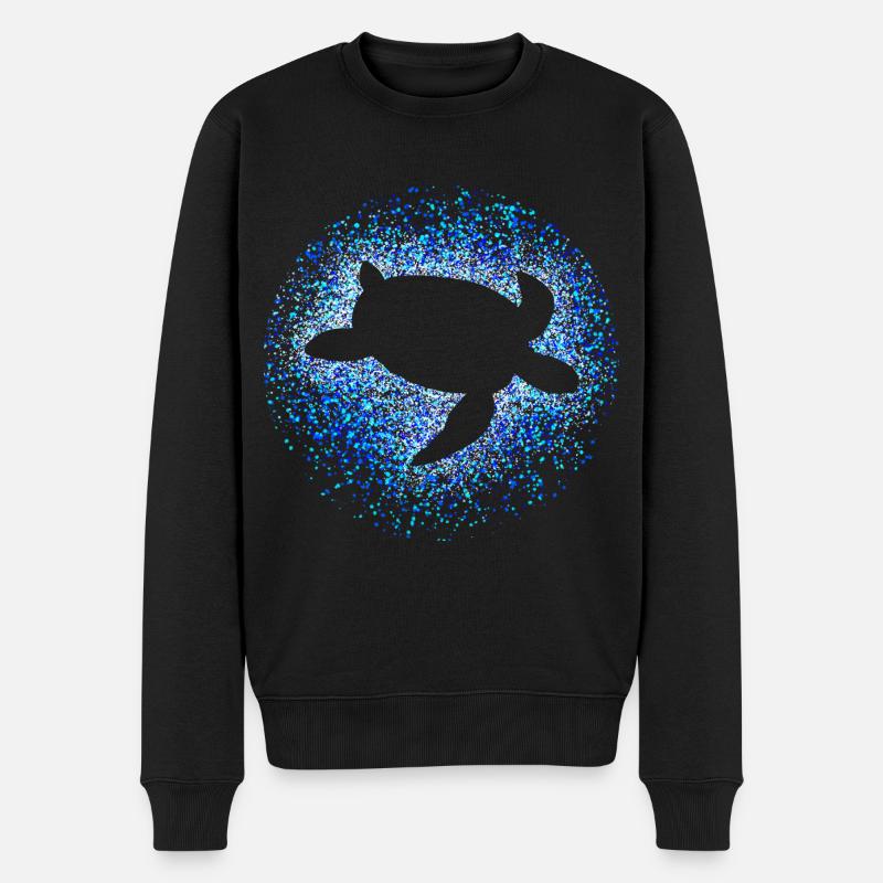 Meeresschildkröte - Männer Premium Bio Pullover - Schwarz