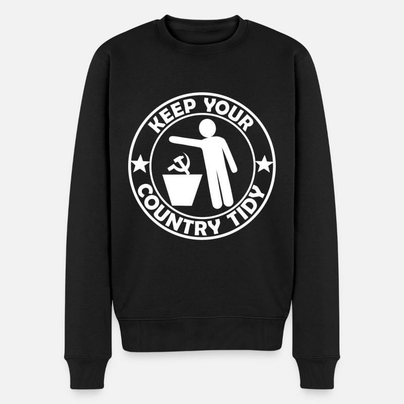 Der Sozialist - Männer Premium Bio Pullover - Schwarz