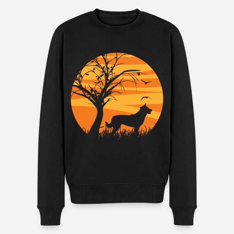 Germanischer Karelischer Bärenhund Sonnenaufgang - Männer Premium Bio Pullover - Schwarz