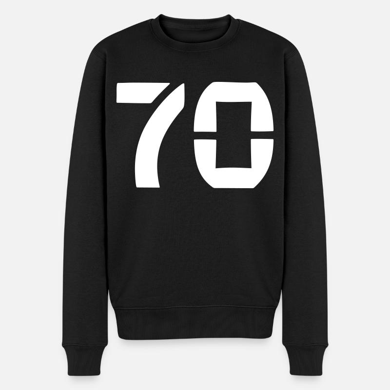 70 - Numéro - Anniversaire - Pull Premium bio Homme - noir