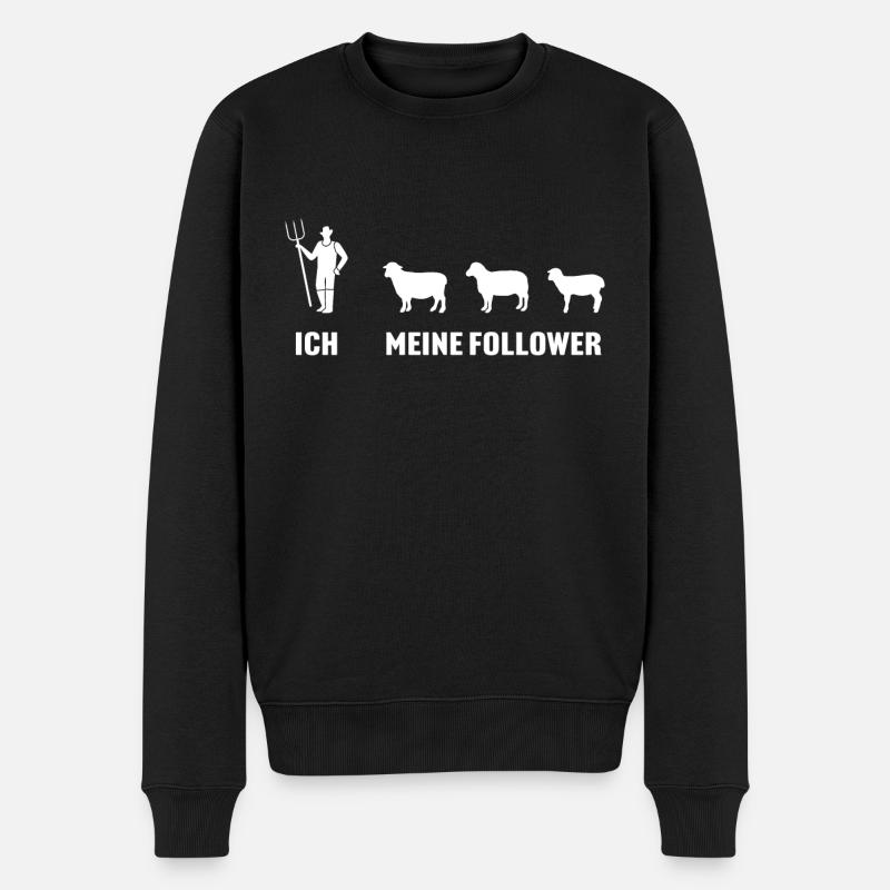 Ich und Meine Follower Schafe Hirte Schäfer - Männer Premium Bio Pullover - Schwarz