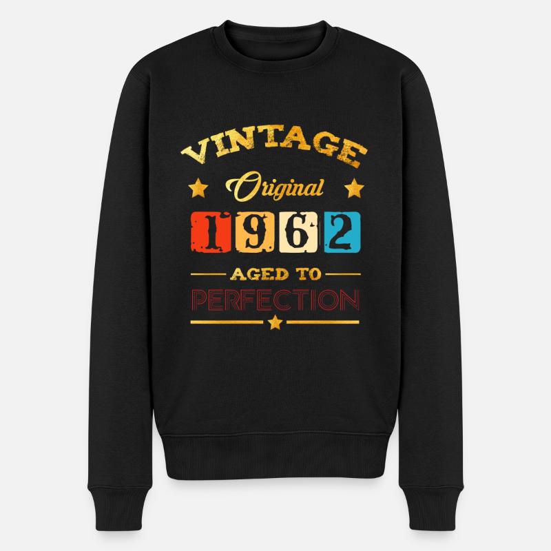 Jahrgang 1962 - Männer Premium Bio Pullover - Schwarz
