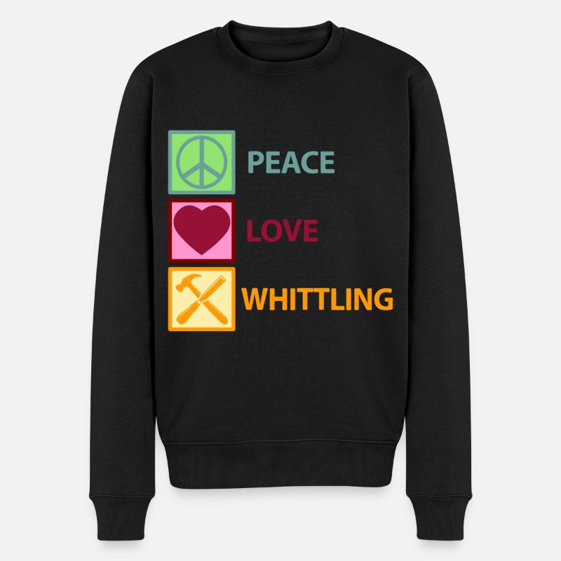 Whittling Holzschnitzer Holz Schnitzen Spruch - Männer Premium Bio Pullover - Schwarz