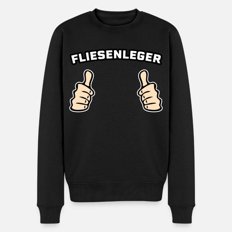 Fliesenleger Bodenleger Geschenkidee - Männer Premium Bio Pullover - Schwarz