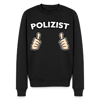 Polizist Beruf Geschenkidee - Männer Premium Bio Pullover - Schwarz - Vorne - Nico (187cm)