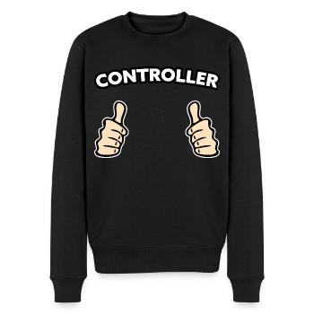Controller Controlling Geschenkidee - Männer Premium Bio Pullover - Schwarz - Vorne - Nico (187cm)
