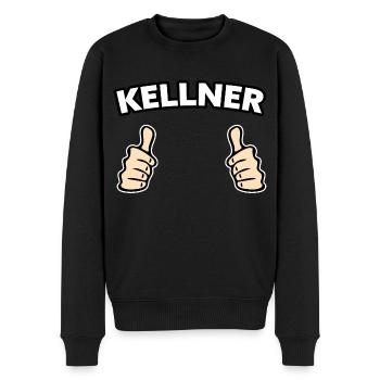 Kellner Beruf Geschenkidee - Männer Premium Bio Pullover - Schwarz - Vorne - Nico (187cm)