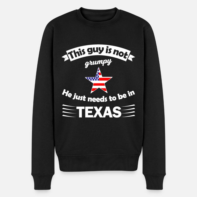 Daheim in Texas - Männer Premium Bio Pullover - Schwarz