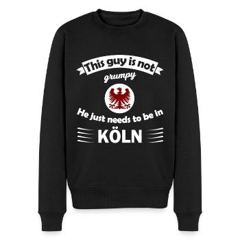 Die Kölner - Männer Premium Bio Pullover - Schwarz - Vorne - Nico (187cm)