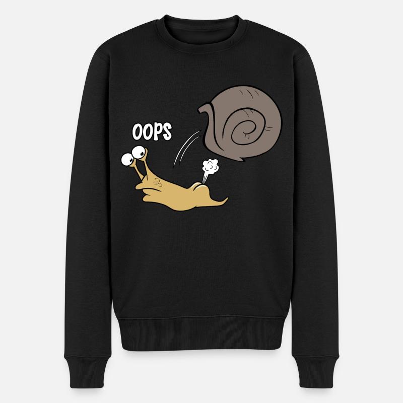 Schnecke oops - Männer Premium Bio Pullover - Schwarz