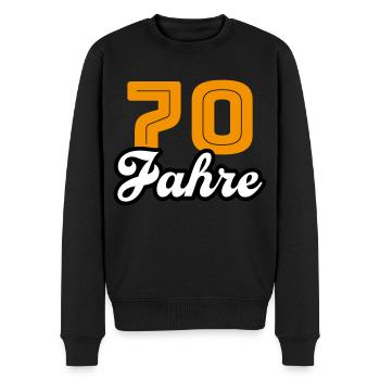 70 Jahre Jubiläum Geburtstag - Männer Premium Bio Pullover - Schwarz - Vorne - Nico (187cm)