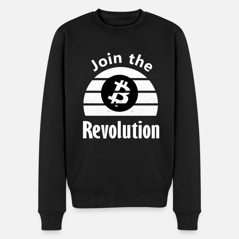 Die Revolution der Kryptos - Männer Premium Bio Pullover - Schwarz