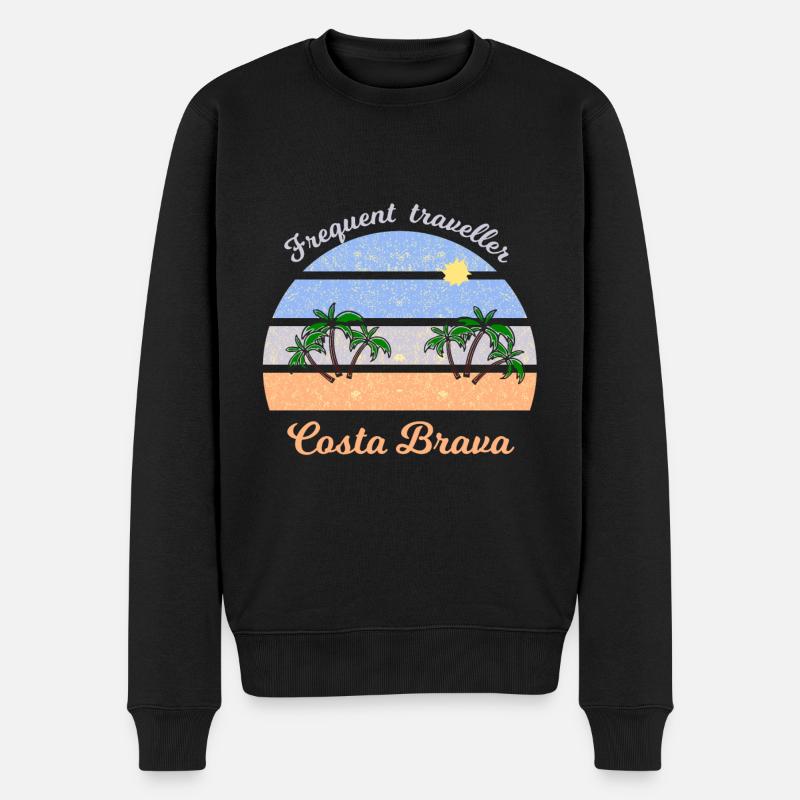 Urlaub an der Costa Brava - Männer Premium Bio Pullover - Schwarz