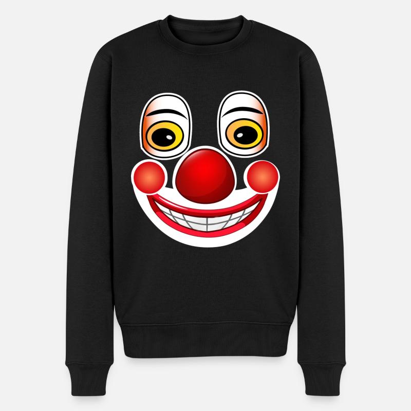 Fasching Kostüm Clown Gesicht Karneval - Männer Premium Bio Pullover - Schwarz