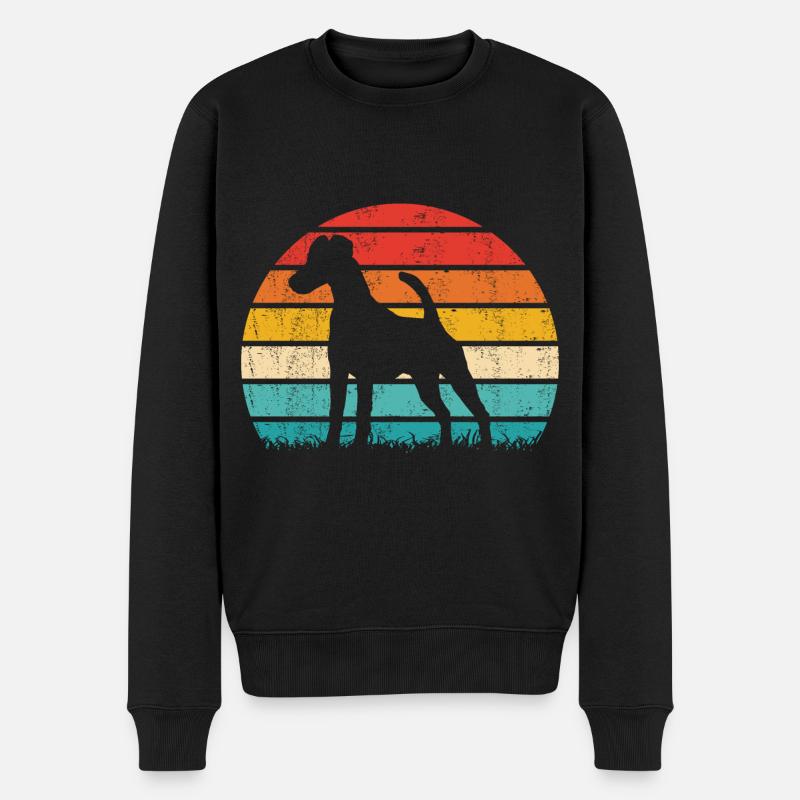 Smooth Fox Terrier Foxterrier Vintage Retro - Männer Premium Bio Pullover - Schwarz
