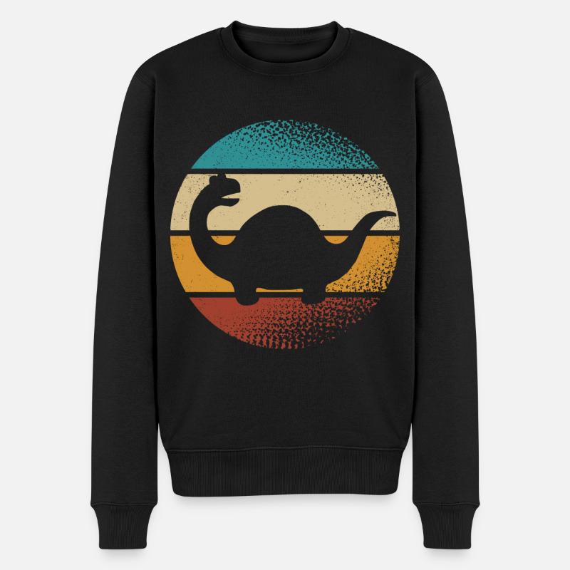 Dino Dinosaurier - Männer Premium Bio Pullover - Schwarz