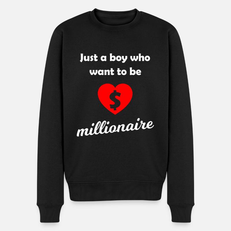 Der Millionär - Männer Premium Bio Pullover - Schwarz