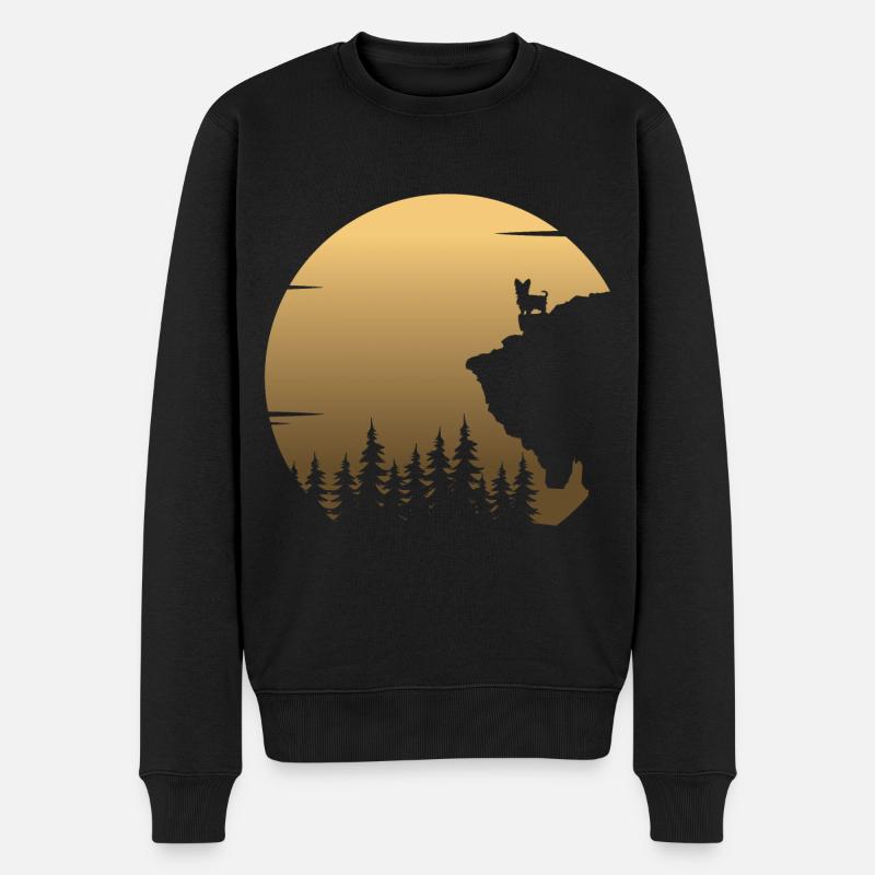 Biewer Yorkshire Terrier Moon Silhouette - Pull Premium bio Homme - noir