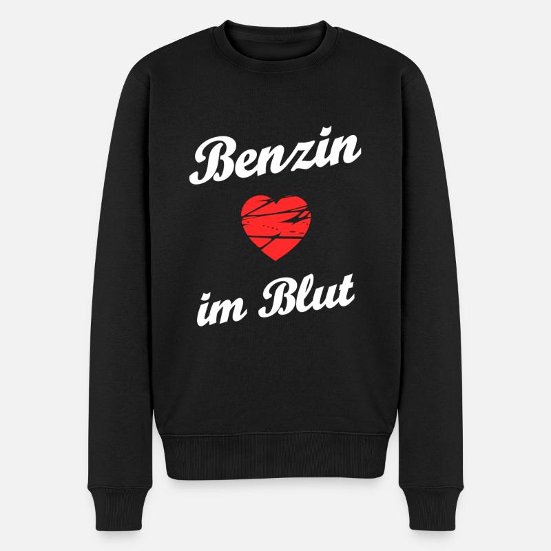 Benzin im Blut - Männer Premium Bio Pullover - Schwarz