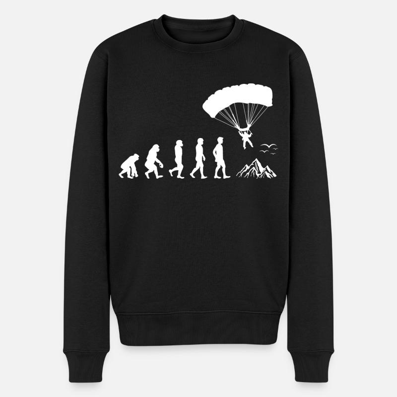 Parachute Parachute Parachute Parachutisme Évolution - Pull Premium bio Homme - noir