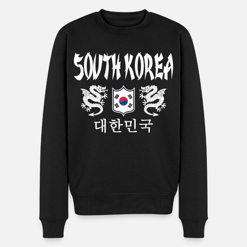 Südkorea - Männer Premium Bio Pullover - Schwarz