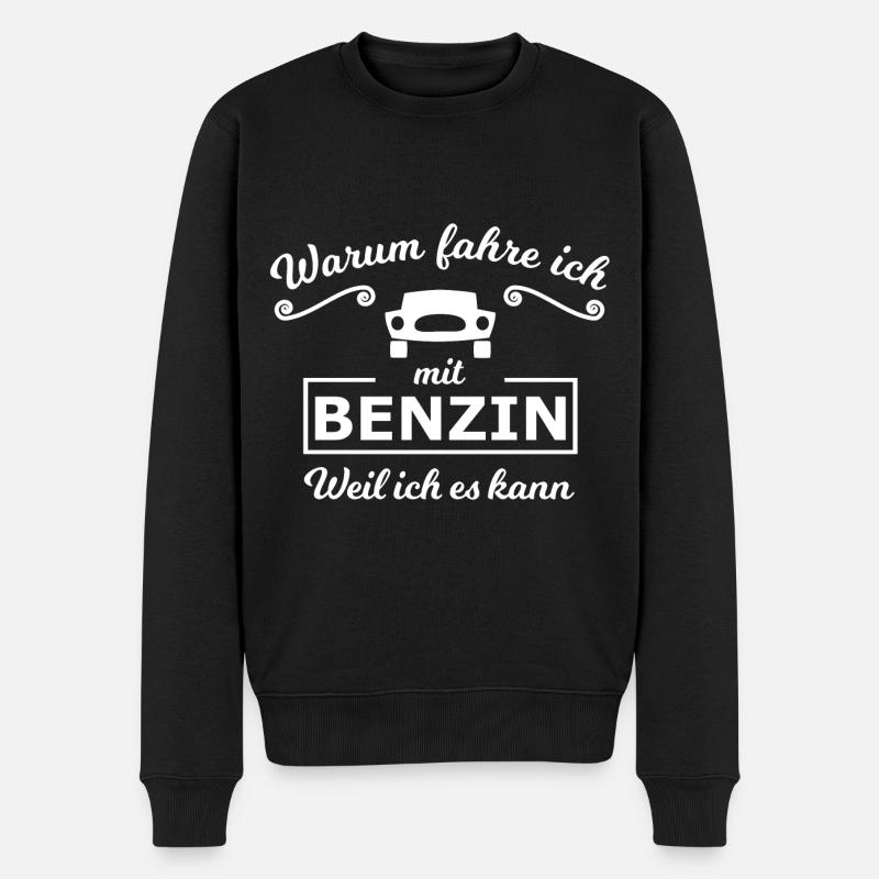 Benzin und Tankstelle - Männer Premium Bio Pullover - Schwarz