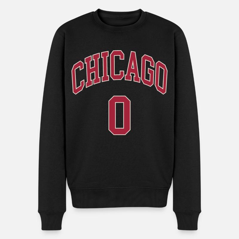 Chicago 0 - Männer Premium Bio Pullover - Schwarz