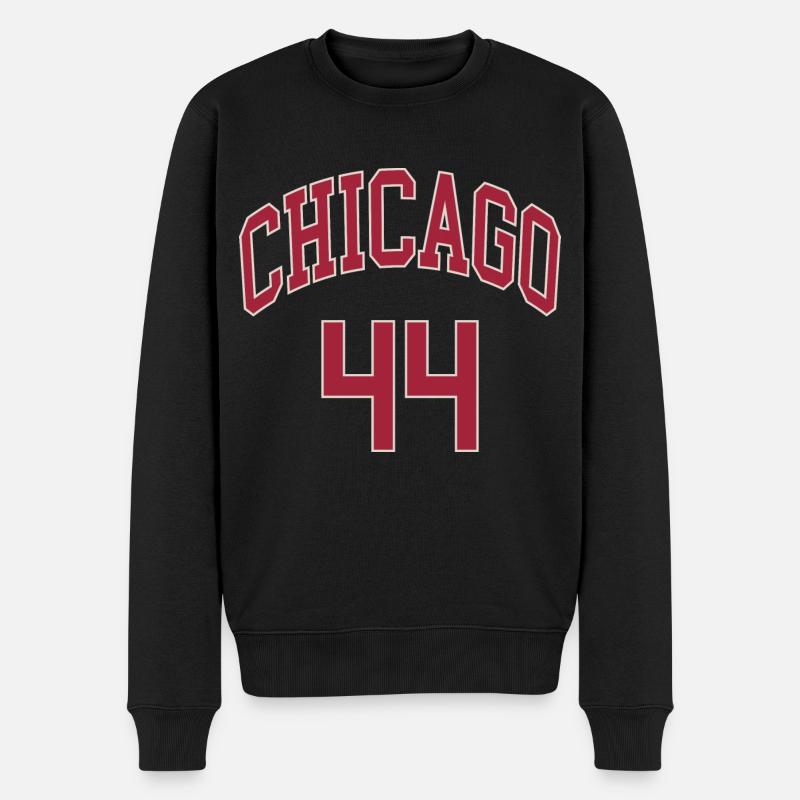 Chicago 44 - Männer Premium Bio Pullover - Schwarz