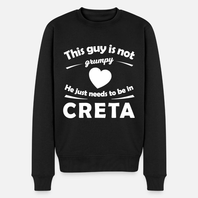 Le voyage en Crète - Pull Premium bio Homme - noir