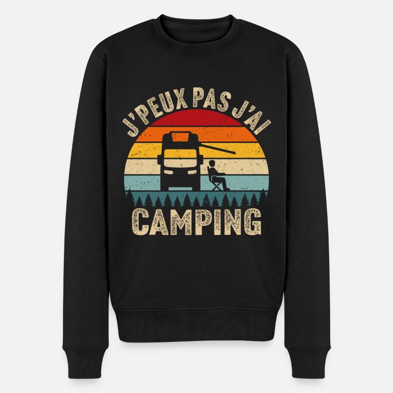 j'peux pas j'ai camping-car t-shirt campeur - Pull Premium bio Homme - noir