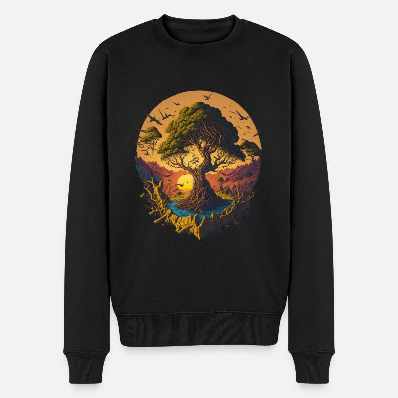 Bonsai Baum Bonsaischale Japanischer Baum - Männer Premium Bio Pullover - Schwarz