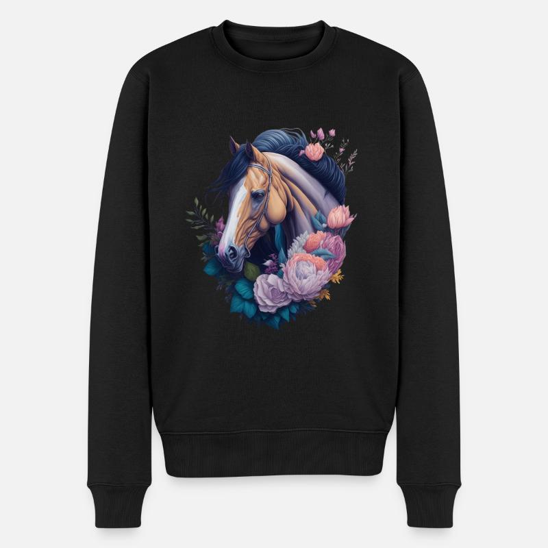 Fleurs de cheval - Pull Premium bio Homme - noir