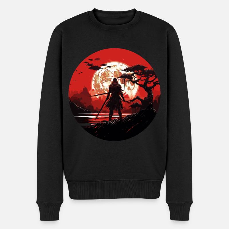 Ninja Warrior Art Print Japanese Stealth Assassin - Männer Premium Bio Pullover - Schwarz