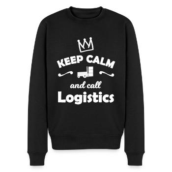 Logistik und Transport Helden - Männer Premium Bio Pullover - Schwarz - Vorne - Nico (187cm)