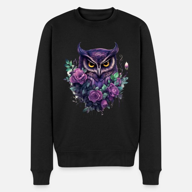 Hibou - Pull Premium bio Homme - noir