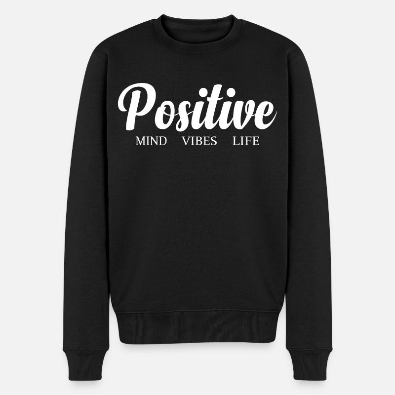 Positive Schwingungen Leben - Männer Premium Bio Pullover - Schwarz