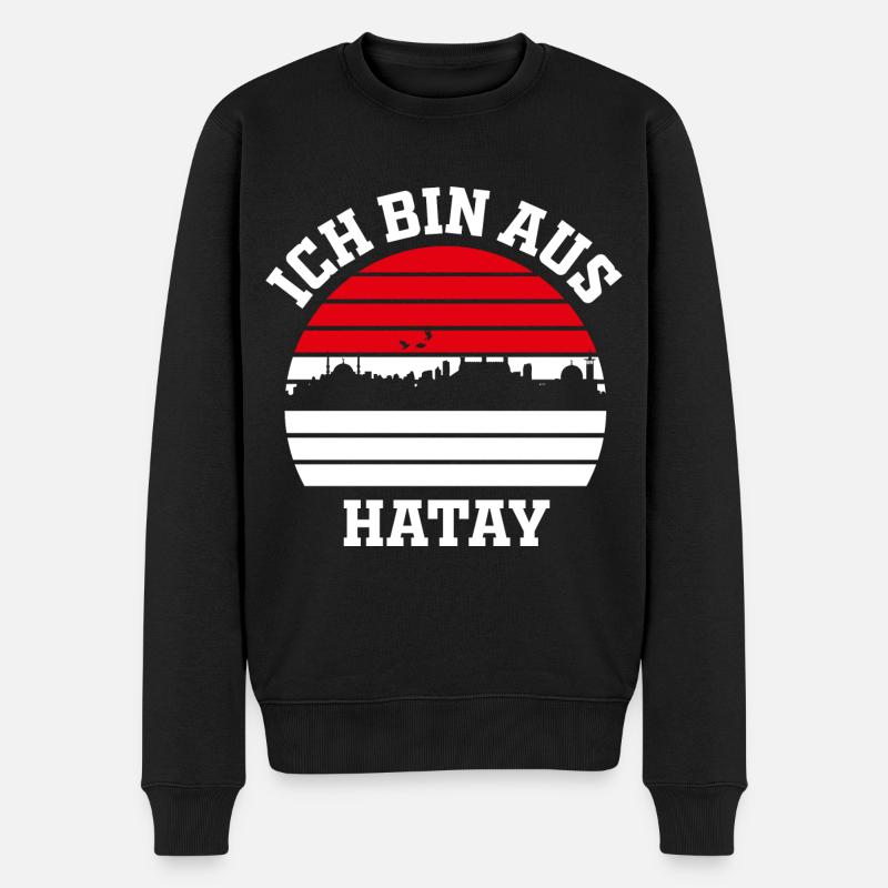 Ich bin aus Hatay - Männer Premium Bio Pullover - Schwarz