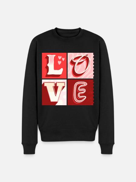 Amore Amore Scrittura Cuore Partner Coppia Innamorata - Maglione ecologico premium da uomo - nero