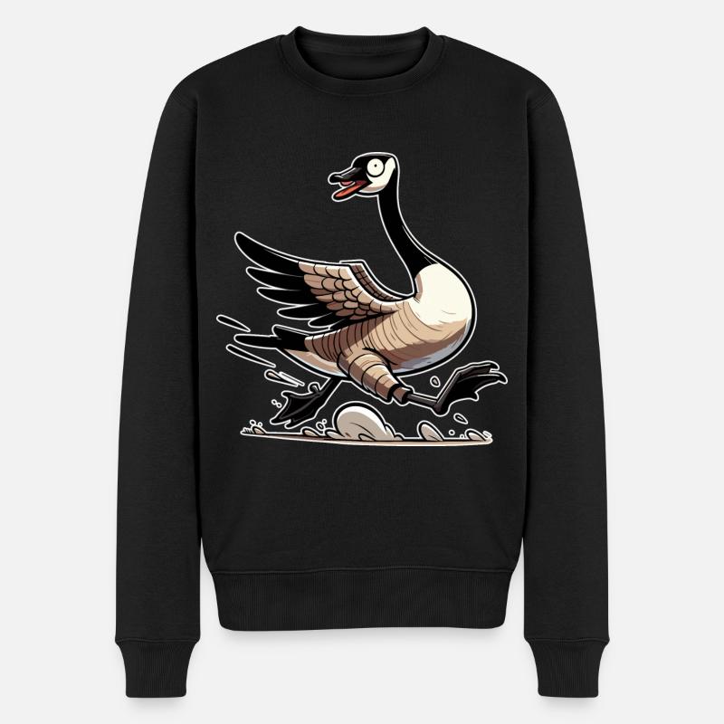 Lustiges kanadisches Gans-Meme - Männer Premium Bio Pullover - Schwarz