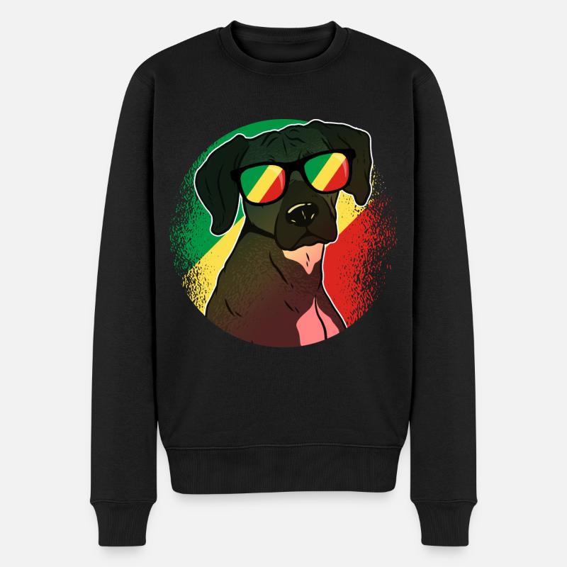 Kongo Republik - Männer Premium Bio Pullover - Schwarz